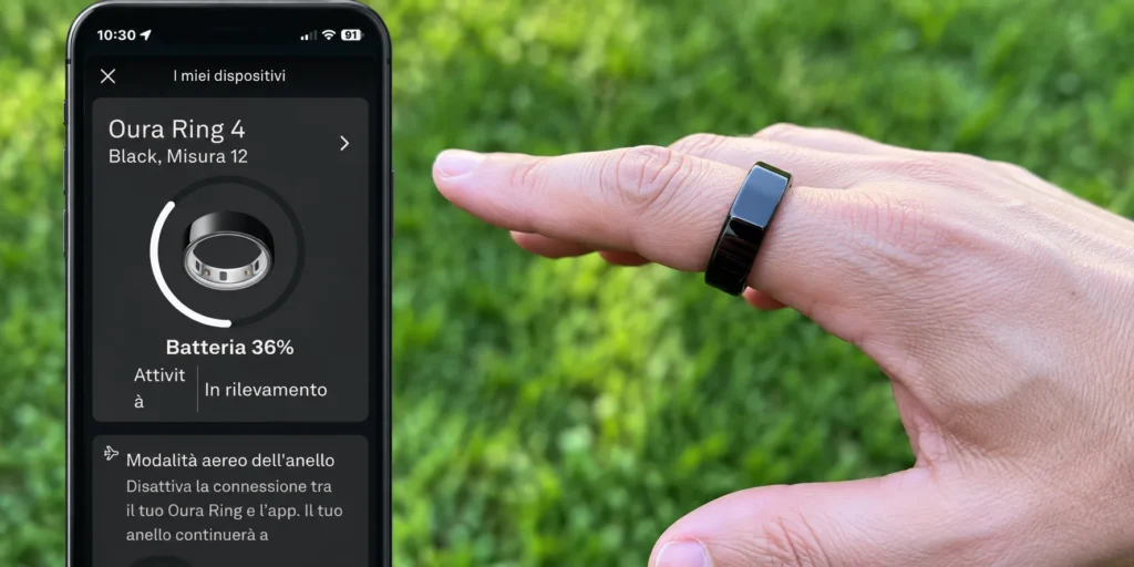 Oura Ring 4 operativo con batteria al 36% durante i problemi di rilevazione notturna