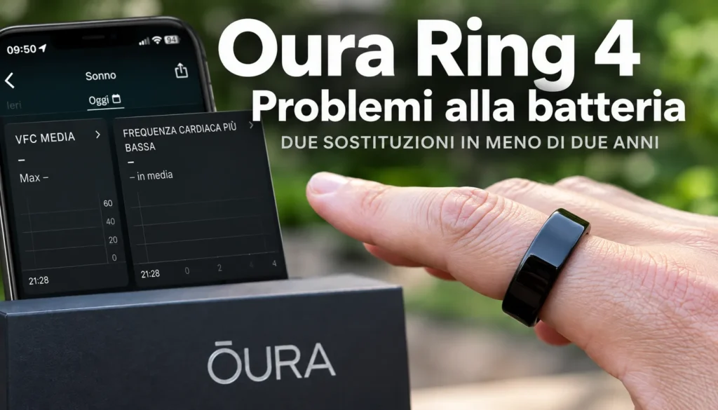 Oura Ring 4 con problemi alla batteria e due sostituzioni in meno di due anni