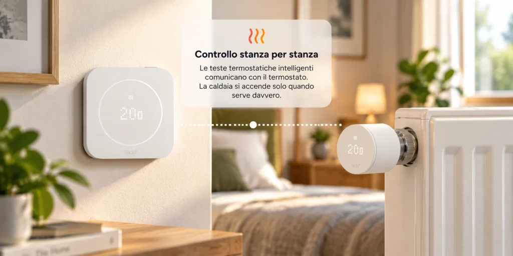 Tado X con testa termostatica intelligente per il controllo stanza per stanza