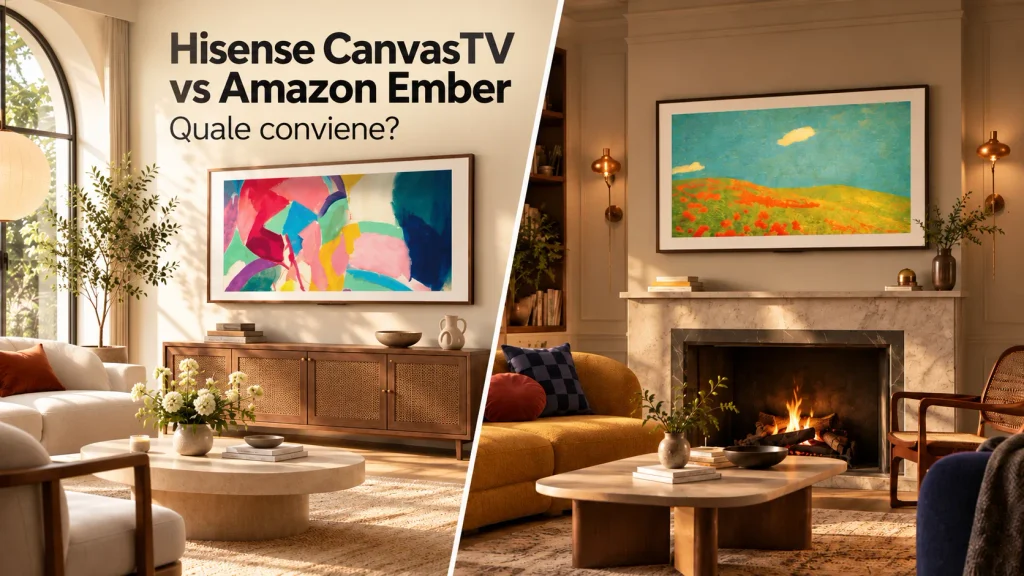 Hisense CanvasTV vs Amazon Ember Artline: confronto tra due televisori quadro integrati nell'arredamento